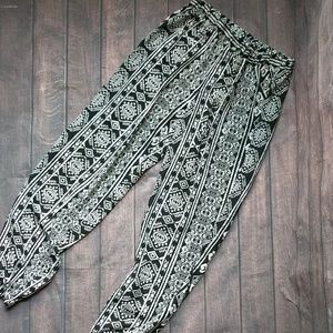 Ambiance Apparel | Black and White Joggers